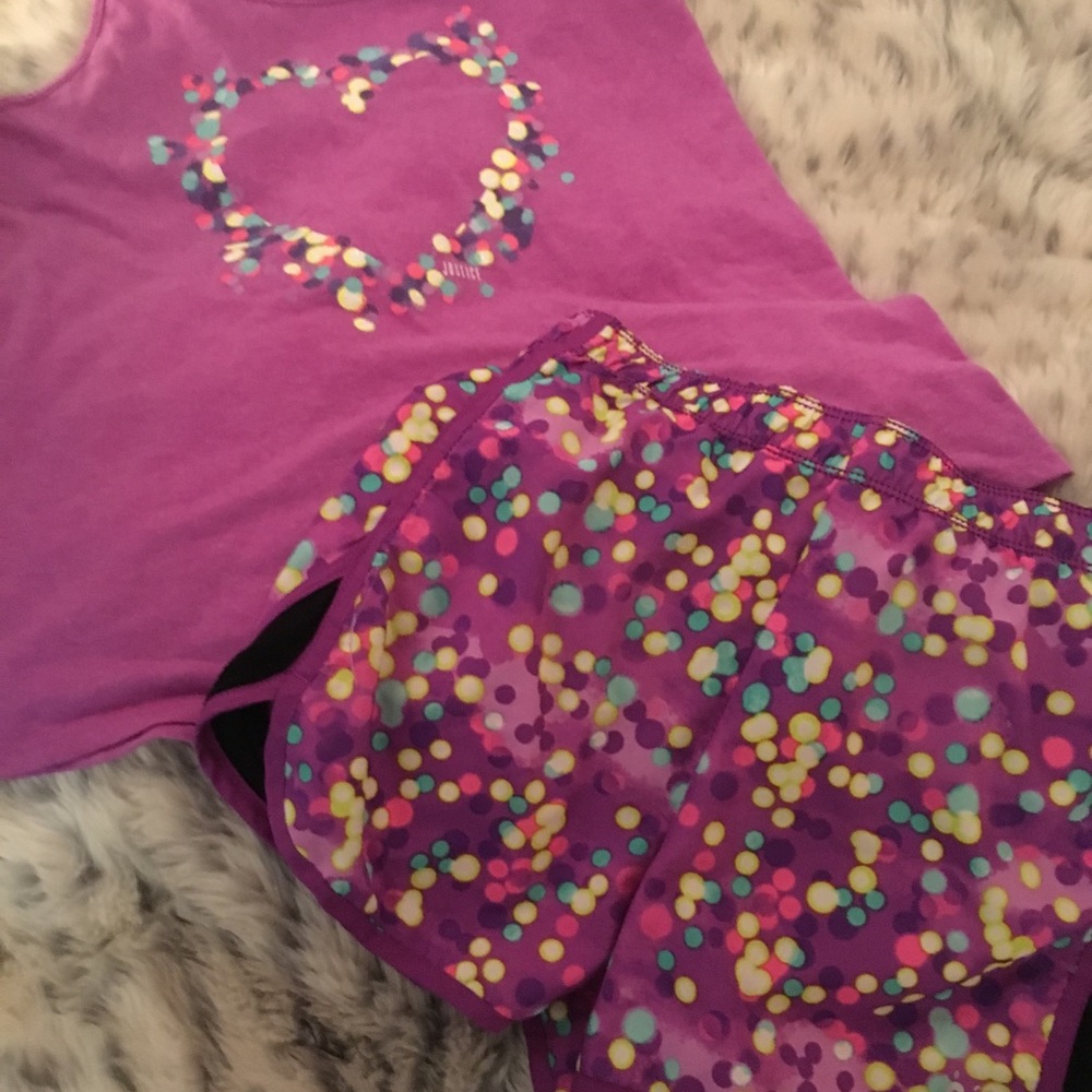 Justice Heart Confetti Shirt with Confetti Shorts